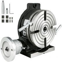 Mophorn - vevor Teilapparat Rundtisch 200mm Rundteiltisch Horizontal-Vertikal Teilkopf Teilapparat schwenkbar zum Fräsen und Bohren