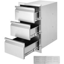 Tiroirs de cuisine deexterieur 14,7'L x 25,4'H x 18,7'P, tiroirs de barbecue encastres avec poignee en acier inoxydable pour station de gril de