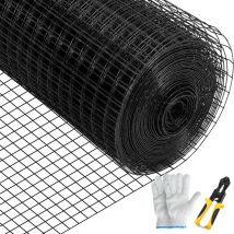 Mophorn - vevor Grillage metallique 91x1524 cm treillis en acier galvanise enduit de vinyle calibre 16 maille avec pince coupante et paire de gants