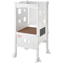 VEVOR Tour Observation Enfant Charge 56,75 kg Tour Apprentissage Montessori Pliable Bois Massif 3 Hauteurs Filet Securite pour Tout-petits, Chambre a