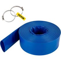 Mophorn - vevor Tuyau de decharge vevor, 4' x 105', tuyau plat en pvc, tuyau de vidange robuste avec pinces, resistant aux intemperies et a