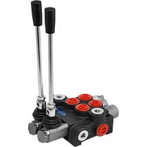 Mophorn - vevor Valve de Controle Directionnelle Hydraulique, 11 gpm 2 Bobines Soupape de Decharge Hydraulique, Cylindre a Double Effet Valve