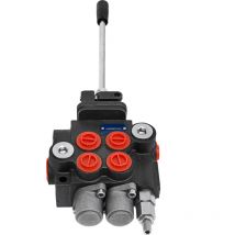 Mophorn - vevor Valve de Controle Directionnelle Hydraulique 11 gpm 2 Bobines, Soupape de Decharge Hydraulique Cylindre a Double Effet, Valve