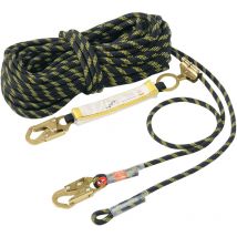 VEVOR Vertikales Rettungsseil Sicherheitsseil 45,7 m Outdoor-Kletterseil, 30 kN statisches Kletterseil mit Stahlkarabinerhaken und Seilhalter, für