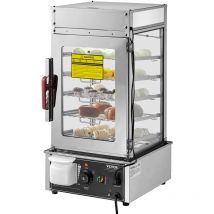 Vevor - Vitrine Chauffante Commerciale a 5 Niveaux, Cuiseur Vapeur pour Petits Pains, Controle de la Temperature de 30 a 110 °C, Chauffe-Petits Pains