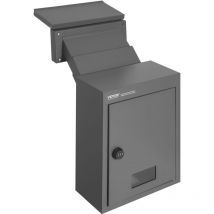VEVOR wall-mounted mailbox built-in mailbox 320x158x430mm dark grey, Constructed from heavy-duty steel and coated with rust-resistant powder