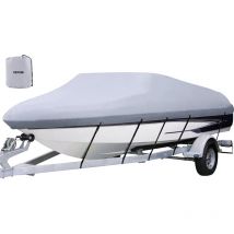 VEVOR Waterproof Boat Cover, 20'-22' Trailerable Boat Cover, Beam Width up to 106" Hull Cover Heavy Duty 600D Marine Grade Polyester Mooring Cover
