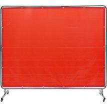 Vevor - Welding Screen with Frame, 6' x 8' Welding Curtain Screen, Flame-Resistant Vinyl Welding Protection Screen on 4 Swivel Wheels (2 Lockable),