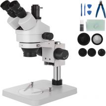 Mophorn - vevor Microscope Stereoscopique Trinoculaire, Grossissement 3.5X-90X Stereomicroscope Trinoculaire, Tete Rotative 360° Microscope