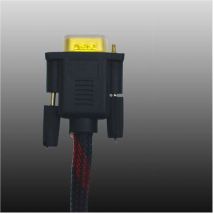Maxtech - Trade Shop vga/vga kabel männlich-männlich 5MT vermaschtes 15 pin kabel für pc tv VGA-RT5M -