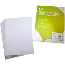 vhbw 100x Feuilles A4 d'autocollants avec 24 étiquettes par page pour imprimer avec imprimante à jet d'encre ou laser - 63,5x 33,9 mm