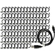 vhbw 100x mini USB data cable power cable suitable for Medion E4240, E4245, E4410, E4430, E4435, E4440, E4445, E4460, E5455, MD PNA 51, MD PNA 1500