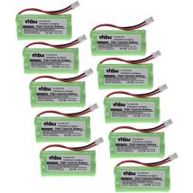 Vhbw - 10x Akku kompatibel mit Siemens Gigaset A150, A16, A140 weiß, A145, A160, A165 schnurlos Festnetz Telefon (800mAh, 2,4V, NiMH)