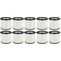 10x filtre plissé remplacement pour Parkside 72800205 pour aspirateur - blanc - Vhbw