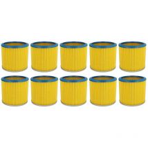 10x filtre à cartouche remplacement pour Parkside 72800205 pour aspirateur - Filtre plissé - Vhbw