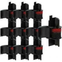 vhbw 10x Rouleaux d'encre noir compatible avec Casio FR 520, 2600 calculatrice imprimante, caisse enregistreuse