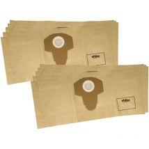 10x Sacs compatible avec Parkside pwd 12 A1, pnts 1300 F5, pwd 20 B2, pwd 12 B1 aspirateur - papier, 58,5cm x 25,4cm marron - Vhbw