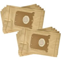 10x Sacs compatible avec Philips Performer Active 2000W, Active 2100W aspirateur - papier, 25,8cm x 16,2cm, couleur sable - Vhbw