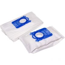 Vhbw - 10x Sacs compatible avec aeg aec Serie Clario, aeo 5400 - 5499 Essensio aspirateur - microfibres non tissées, 28cm x 17,5cm, blanc / bleu