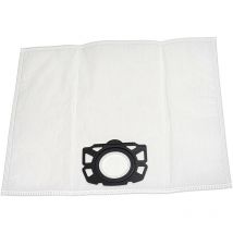 10x Vacuum Cleaner Bag compatible with Kärcher wd 7.300 (1.347-560.0), wd 7.500 (1.347-600.0) Vacuum Cleaner - Microfleece, 39 cm x 24.5 cm White