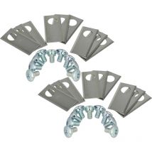 vhbw 18x Lames compatible avec Scheppach RLM500, MR1000 tondeuse - Lames de rechange, argenté, acier inoxydable