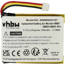 Vhbw - 1x Akku kompatibel mit Boifun VB603, VB601, E40, VB610, VB605 Babyphone Babytalker (750 mAh, 3,7 v, Li-Polymer)