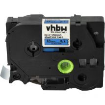 1x Label Tape compatible with Brother pt 300, 2730, 2730VP, 300B, 300SP, 310B, 310 Label Printer 18 mm, Black on Blue, Extra Strong - Vhbw