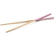 Vhbw - 1 Paire de baguettes - Chopsticks en acier inoxydable, or / rose
