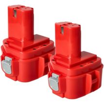 2x Akku kompatibel mit Makita 6835D, 6835DA, 6835DWA, 6835DWAE, 6835DWB, 6835DWD, 6914D, 6914DWA Elektrowerkzeug (1500mAh NiMH 12V) - Vhbw