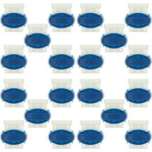 Vhbw - 20x connecteurs pour câble périphérique compatible avec Bosch Indego robots de pelouse - Serre-câbles, étanches, transparent / bleu