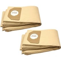 20x sacs compatible avec Parkside (Lidl) PAS500B1, pnts 1250, PNTS1300, PNTS1300/A1, PNTS1400 aspirateur - papier, marron - Vhbw