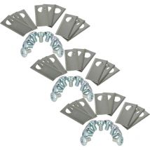 Vhbw - 27x Lames compatible avec Scheppach RLM500, MR1000 tondeuse - Lames de rechange, argenté, acier inoxydable