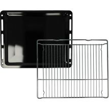 1x plaque de four, 1x grille (kit de 2 pièces) compatible avec Bosch HBG675BB1/05, HBG675BB1/24 four - 45,5 x 36,1 / 37,5 x 3 cm - Vhbw