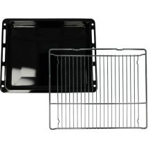 1x plaque de four, 1x grille (kit de 2 pièces) compatible avec Bosch HBG675BB1/86, HBG675BS1F/35, HBG6764S1/35 four - 45,5 x 37,5 x 4 cm - Vhbw