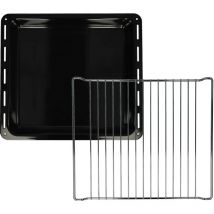 2x 1x plaque de four, 1x grille (kit de 2 pièces) compatible avec Elektro Helios 94000200, 94000201, 94000210 four - 42,2 x 37 x 5 cm - Vhbw