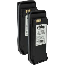 vhbw 2x Akku kompatibel mit Vertex VXD720 Funkgerät, Walkie Talkie (2600 mAh, 7,4 V, Li-Ion) + Gürtelclip