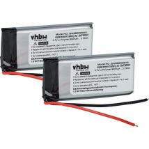 2x Batterie compatible avec Cardo SRPT0102, Packtalk Duo, Scala Rider Packtalk casque audio, écouteurs sans fil (850mAh, 3,7V, Li-polymère) - Vhbw