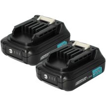 2x Batterie compatible avec Makita HP332D, HSS01D, HP332DSAJ, JR103D, HP332DZ, HP331DZ, HP331DZJ outil électrique (1500 mAh, Li-ion, 12 v) - Vhbw