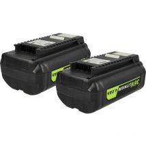 vhbw 2x Batterie compatible avec Ryobi RHT36C60R15, RLM36X40H50, RLM36X46H5P, RLM36X40H, RLM36X40H40 outil électrique (4000 mAh, Li-ion, 36 V)