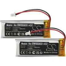 2x Batterie compatible avec Sena GT-Air ii, J-Cruise ii, shoei Neotec ii casque audio, écouteurs sans fil (800mAh, 3,7V, Li-polymère) - Vhbw