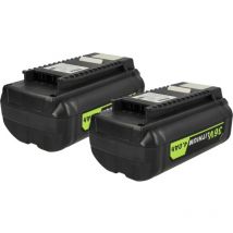 2x Batterie compatible avec Ryobi 40V Backpack Blower, 40V 500 cfm Jet Fan, 40V Lithium Brushless outil électrique (4000 mAh, Li-ion, 36 v) - Vhbw