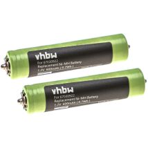 2x Batteries compatible avec Braun CruZer 6 face, 2, 3, 4, Z20, Z3, Z30, Z4, Z5, 1 rasoir tondeuse électrique (600mAh, 1,2V, NiMH) - Vhbw