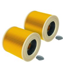 2x filtre plissé compatible avec Dewalt D27900, D27901, D27902, D27902M aspirateur - jaune - Vhbw