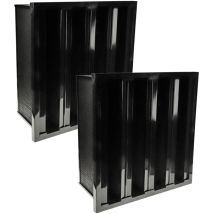 2x Filtre à charbon actif en nid d'abeille pour climatisation et ventilation - Filtre à air, 59,2 x 59,2 x 29,2 cm noir - Vhbw