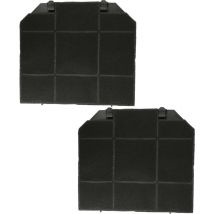 2x Filtres à charbon actif compatible avec Franke Glass Light Insel fgl 9017 xs hotte aspirante - 26,5 x 23,5 x 1,5 cm - Vhbw