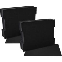 2x Insert en mousse avec plaque de fond compatible avec Sortimo L-Boxx 136 coffre à outils - mousse personnalisable, noir - Vhbw