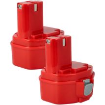 2x Batterie compatible avec Makita 6336DWB, 6336DWDE, 6336DWBE, 6337DWAE, 6337D, 6337DWDE, 6337DWDESP outil électrique (1500 mAh, NiMH, 14,4 v) - Vhbw