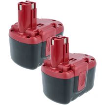Vhbw - 2x Batterie compatible avec Bosch GBH24VF, baccs 24V, GBH-24V, 52324B, gks 24V, GCM24V, gkg 24V outil électrique (2000 mAh, NiMH, 24 v)