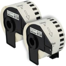2x Rouleau d'étiquettes + support 50mm x 30,48m (1 étiquette) compatible avec Brother pt QL-820NW, QL-820NWB étiqueteuse - premium - Vhbw