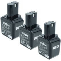 vhbw 3x Batterie compatible avec Bosch GBM 12 VESP, GBM 12 VES, GSB 12 VESP, GSB 12 VES, GBM 12VE, GSB 12 VE outil électrique (3000 mAh, NiMH, 12 V)